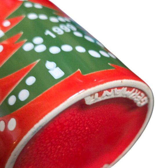 Waechtersbach Christmas Tree 1999 Mug Red Green Design Germany Vintage AS IS - Picture 8 of 16